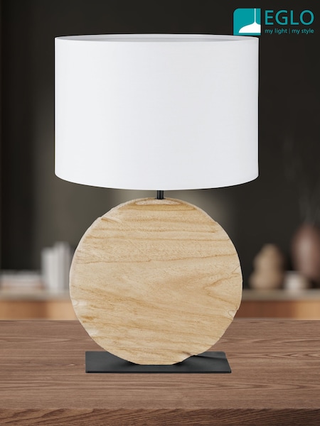 Eglo Black Brown Contessore Sleek Fabric Boho Table Lamp (W56086) | £119