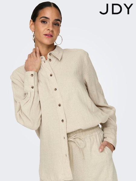 JDY Natural Linen Blend Loose Shirt (W56315) | £32