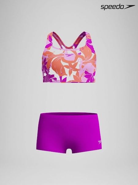 Speedo Pink Girls Printed Boyleg Bikini (W56356) | £28