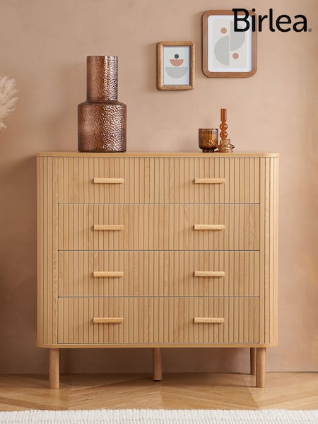 Birlea Brown Axel 5 Drawer Fluted Chest (W56380) | £300