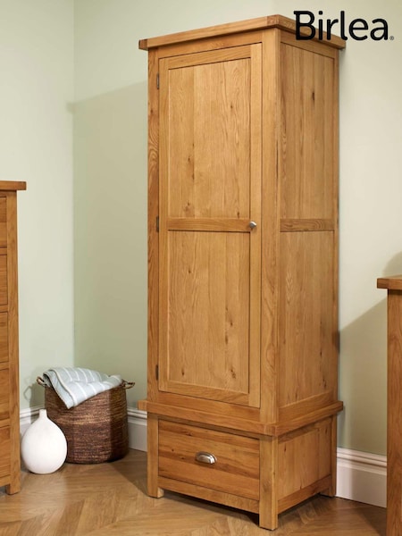 Birlea Brown Woburn Single, 1 Drawer Wardrobe (W56381) | £609
