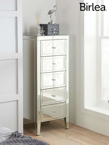 Birlea Mirrored Valencia 3 + 2 5 Drawer Tall Chest (W56388) | £455