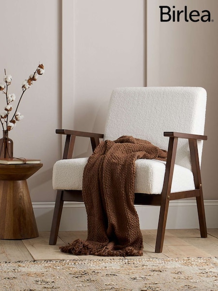 Birlea White Ellwood Boucle Armchair (W56389) | £206