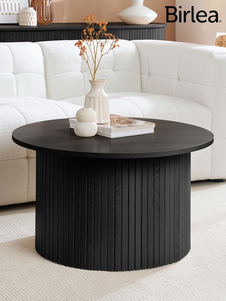 Birlea Black Axel Round Fluted Coffee Table (W56391) | £189
