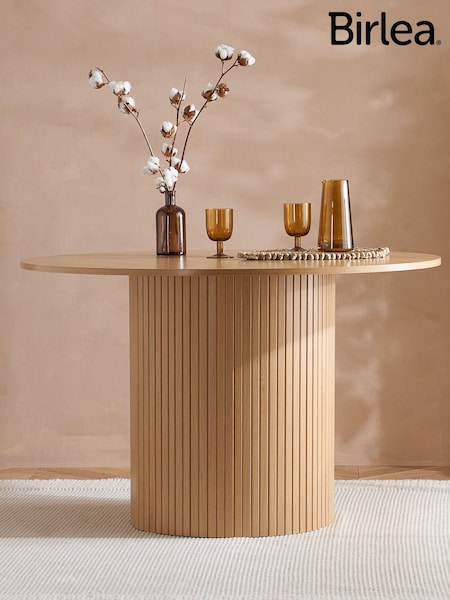 Birlea Oak Axel Round Fluted Dining Table Set (W56406) | £561