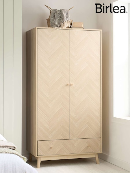 Birlea Oak Herringford Double, 1 Drawer Wardrobe (W56407) | £326