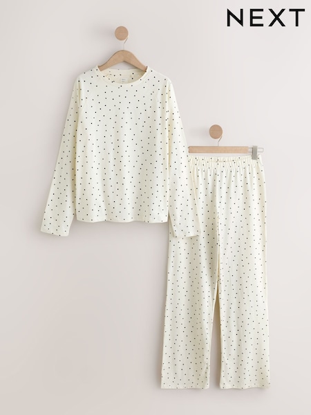 Black/White Spot Long Sleeve Pyjamas (W56426) | £22
