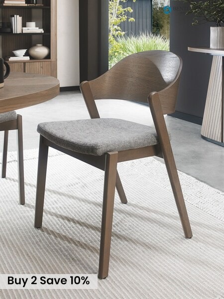 Bentley Designs Set of 2 Grey Oiled Oak Vega Ply Back Dining Chairs (W56502) | £380