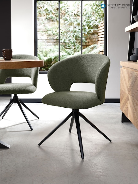Bentley Designs Green Stella Swivel Dining Chair Single (W56509) | £140