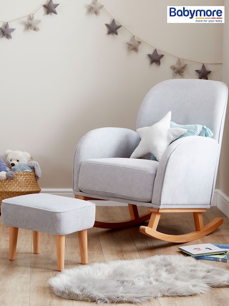 Babymore Grey Freya Nursing Chair with Stool (W56618) | £330
