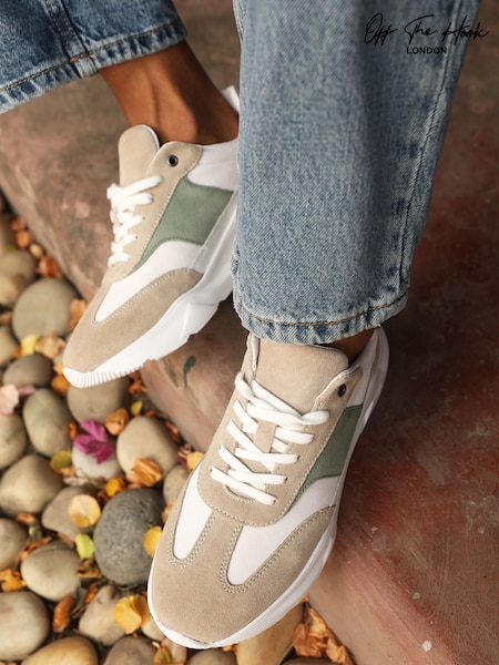 Off The Hook Brown Collins Casual Lace-Up Leather Trainers (W56703) | £45