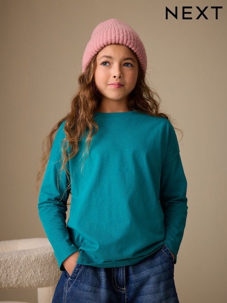 Teal Blue Long Sleeve Top (3-16yrs) (W56719) | £5 - £8