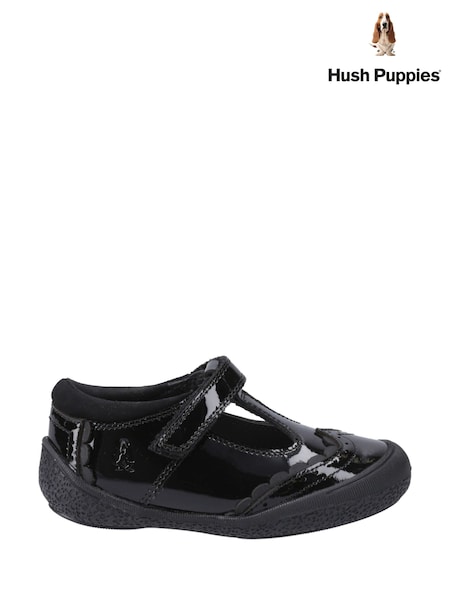 Hush Puppies Infant Rae T-Bar Patent Black Shoes (W56809) | £54