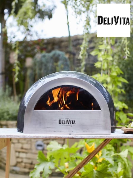 DeliVita Hale Grey Wood Fired Oven (W56831) | £995