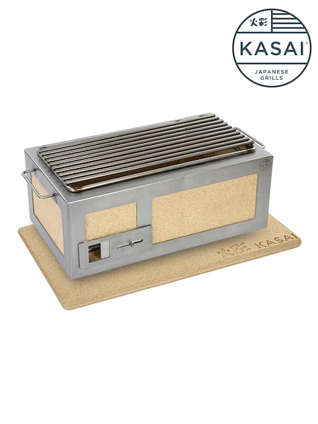 Kasai Grills Silver Medium Long Konro Grill Bundle (W56834) | £639