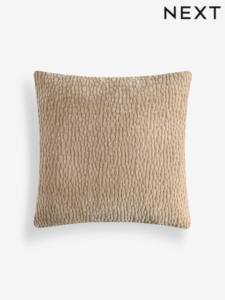 Natural 59 x 59cm Chenille Pebble Cushion (W57250) | £20