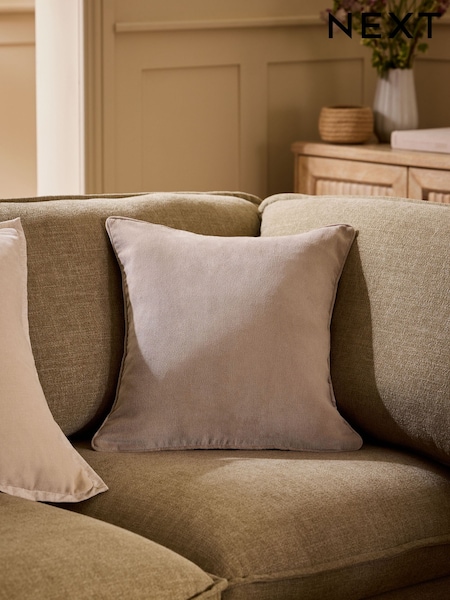 Stone Soft Velour Cushion (W57252) | £8