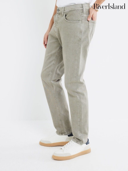 River Island Grey Slim Fit 100% Cotton Jeans (W57299) | £40