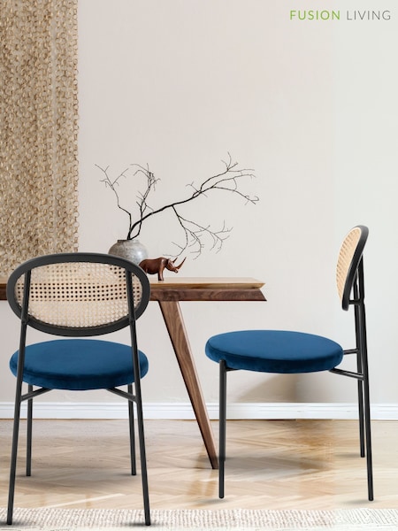 Fusion Living Navy Paris Dining Chair (W57482) | £238