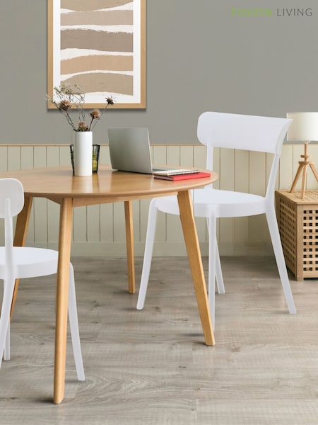 Fusion Living White Bistro Plastic Dining Chair (W57500) | £130