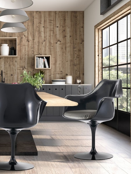 Fusion Living Grey Faux Tulip Set of 2 Chair with Cushion (W57502) | £270