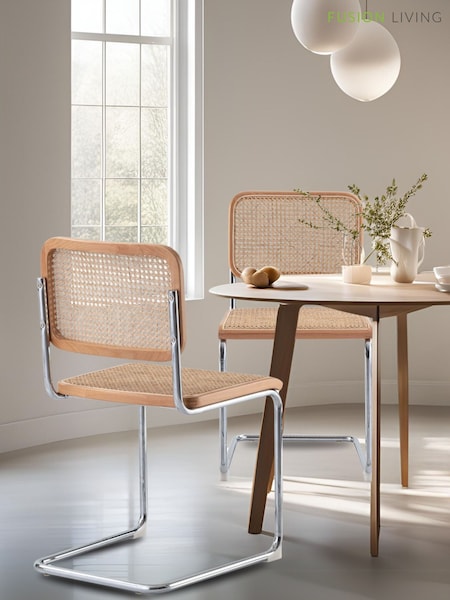 Fusion Living Cream Camden Cantilever Dining Chair (W57529) | £298