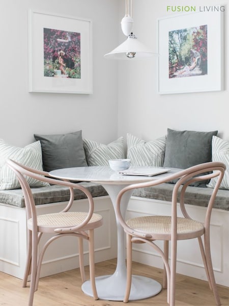 Fusion Living Grey Marble Tulip Medium Circular Dining Table (W57552) | £649