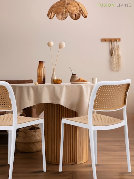 Fusion Living White Café Plastic Dining Chair (W57562) | £158