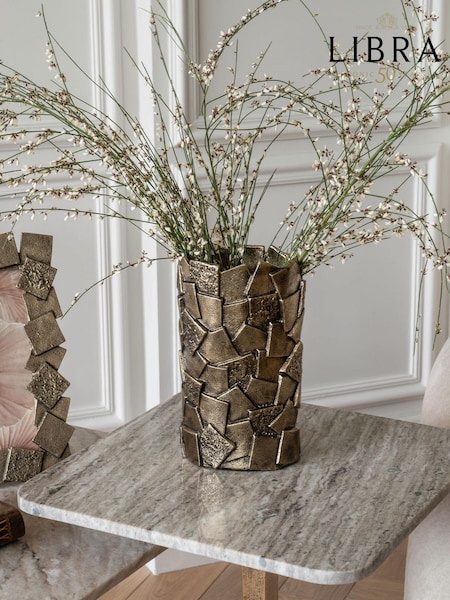 Libra Interiors Gold Montrose Cast Aluminium Decorative Vase 25cm (W57606) | £100