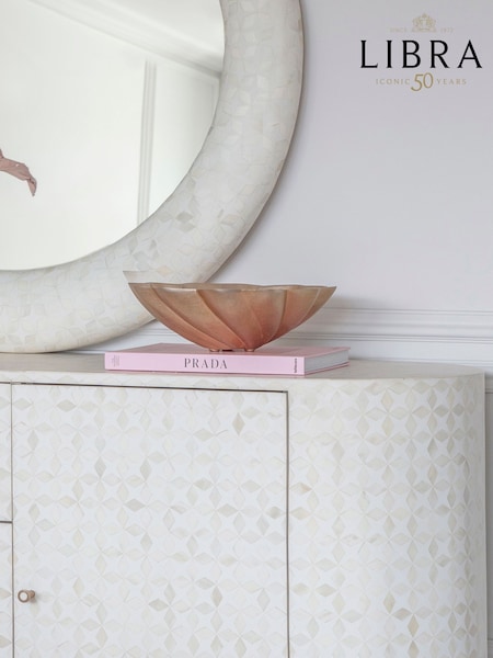 Libra Interiors Gold Marin Scallop Round Bowl Champagne (W57609) | £80