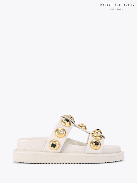 Kurt Geiger London Cream Orson Multi Stud Sandals (W57611) | £199