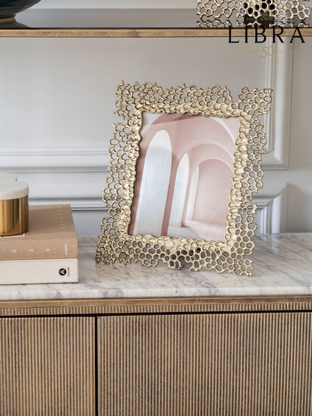 Libra Interiors Gold Miel Cast Aluminium Photo Frame 8x10 (W57617) | £80
