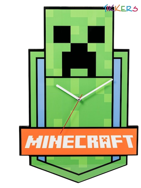 Tikkers Green Minecraft Creeper Wall Clock (W57636) | £35