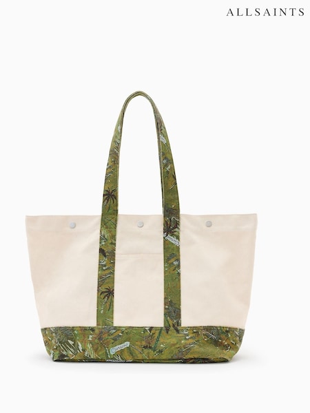 AllSaints Cream Jett Beach Tote Bag (W57673) | £109