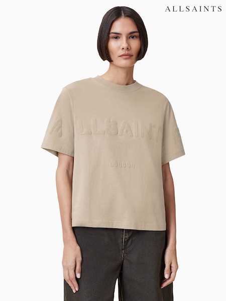 AllSaints Brown 100% Organic Cotton Lisa Biggy T-Shirt (W57675) | £59