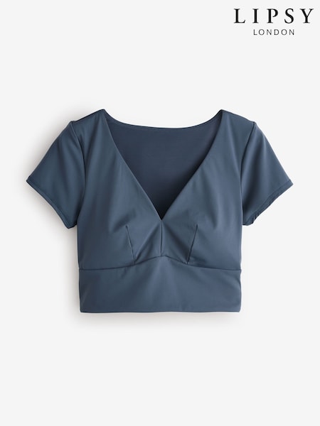 Lipsy Navy Plunge Sports Top (W57778) | £34