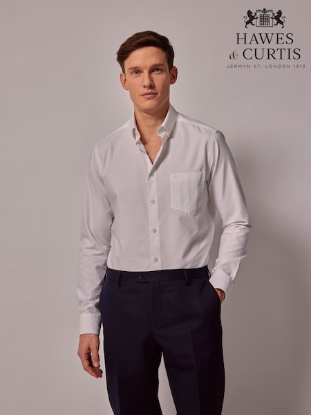 Hawes & Curtis Oxford 100% Cotton White Shirt (W57804) | £65