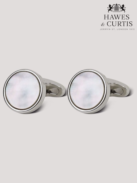 Hawes & Curtis Silver Round Cufflinks (W57867) | £49