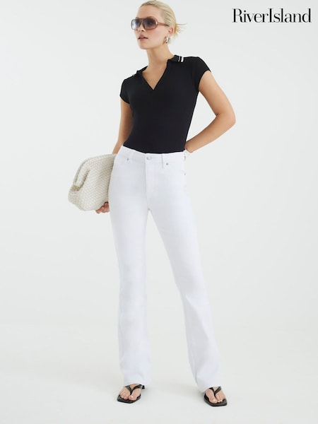 River Island White Mid Rise Bootcut Jeans (W58147) | £54
