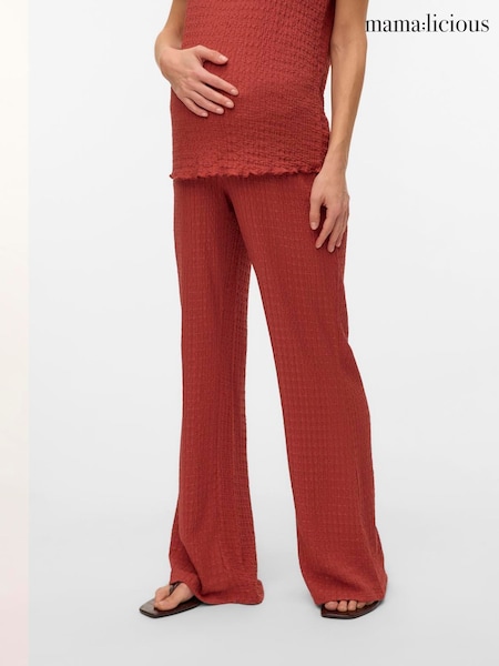 Mamalicious Red Maternity Co-Ord Jersey Flared Trousers (W58182) | £35