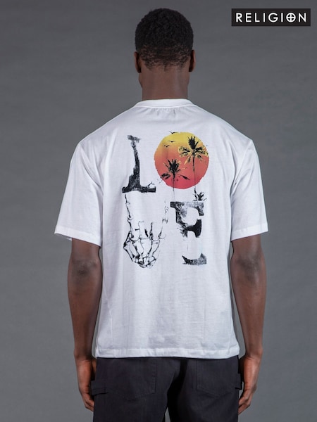 Religion White Love 100% Cotton T-Shirt (W58193) | £40
