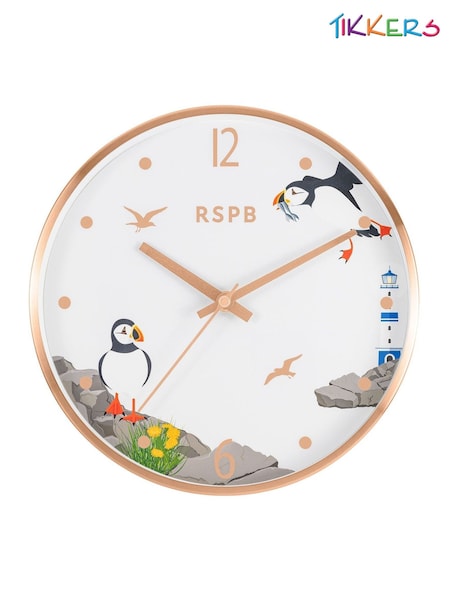 Tikkers Gold Puffin Wall Clock (W58216) | £25