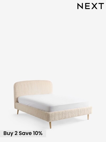 Oslo Faux Fur Light Natural Matson Upholstered Bed Frame (W58220) | £325 - £425