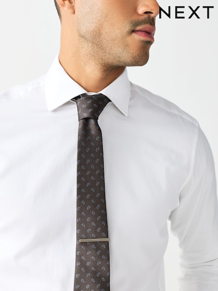 Brown Textured Tie (W58274) | £16