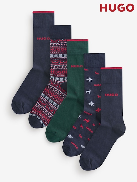 HUGO Black Gift Box Socks 5 Pack (W58308) | £39