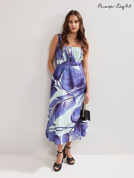 Phase Eight Blue Linda Midi Dress (W58384) | £159