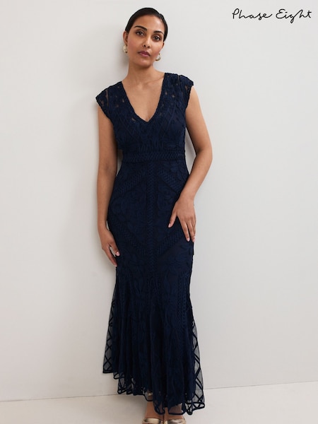 Phase Eight Blue Petite Khiana Dress (W58390) | £369