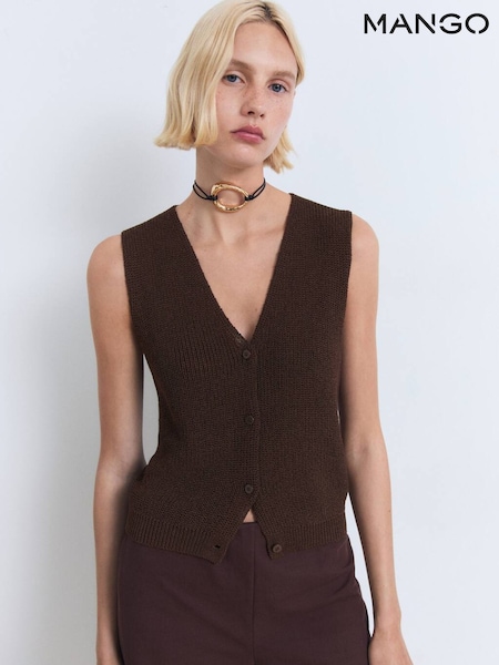 Mango Brown Knitted Waistcoat (W58509) | £36