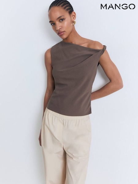 Mango Cream Paperbag Trousers (W58512) | £46