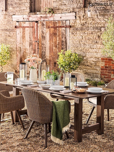 Cotswold Company Natural Winsley Garden Acacia and Rattan Dining Set (W58704) | £1,350
